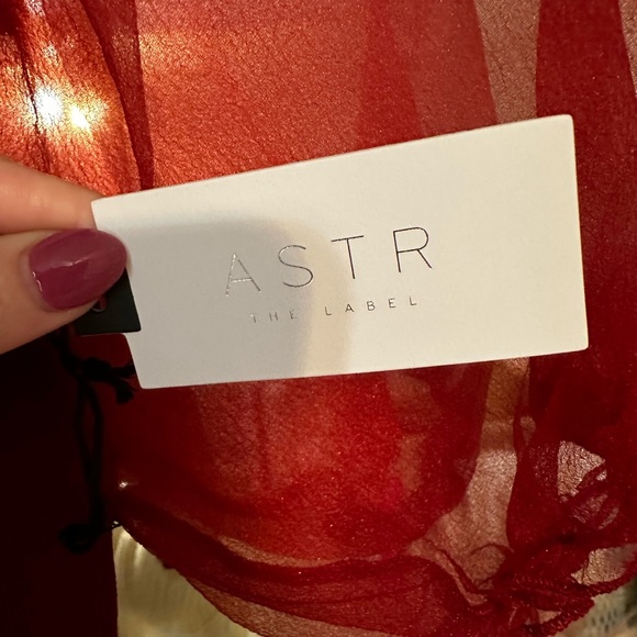 Red Puff Sleeve Bodysuit - Picture 2 of 5